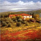 Heinz Scholnhammer Landscape with Poppies II painting